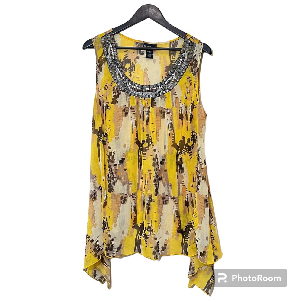 Lane Bryant Bedazzled Neckline Sleeveless Blouse